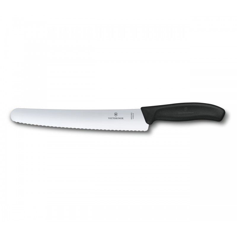 Victorinox Swiss Classic Bread and Pastry Knife, Serrated Edge 22cm Black (Blister Pack)