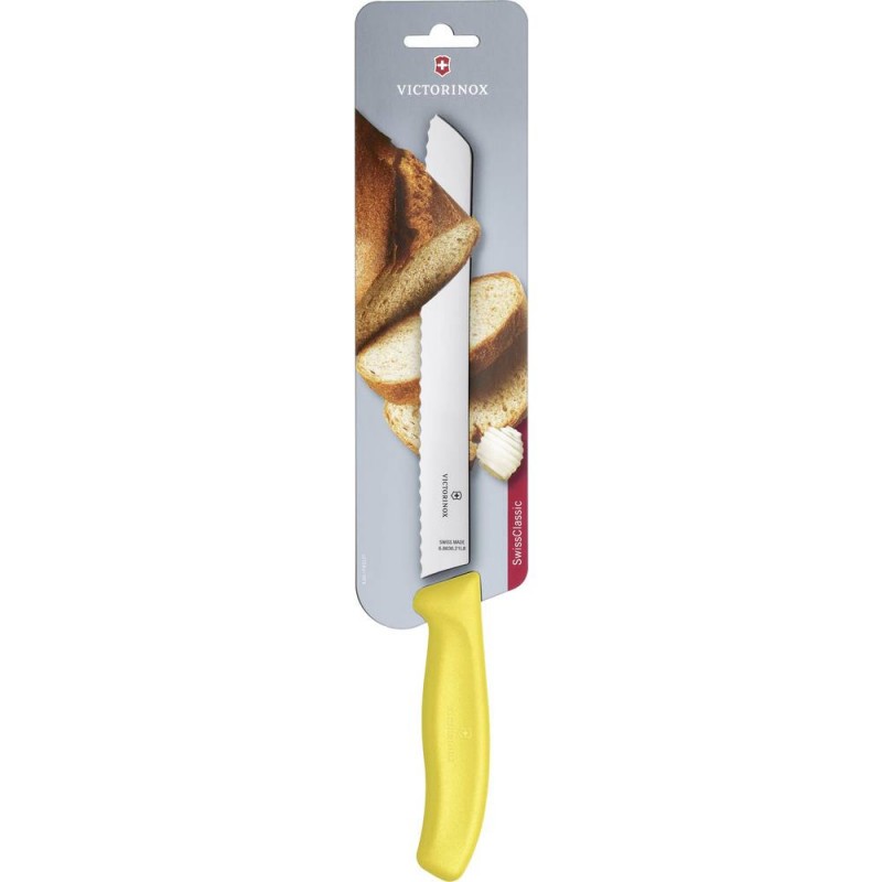 Victorinox Swiss Classic Bread Knife, Serrated Edge 21cm Yellow (Blister Pack)
