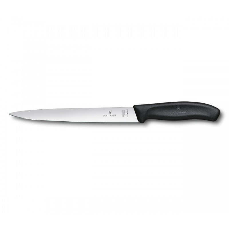 Victorinox Swiss Classic Filleting Knife, Flexible Blade 20cm Black (Blister Pack)