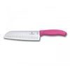 Victorinox Swiss Classic Santoku Knife, Fluted Blade 17cm Pink (Blister Pack)