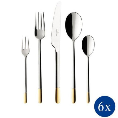 Villeroy and Boch Ella Partially Gold Plated 30 Piece Cutlery Set