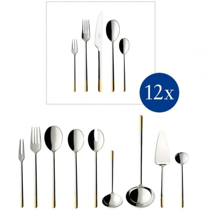 Villeroy and Boch Ella Partially Gold Plated 70 Piece Cutlery Set