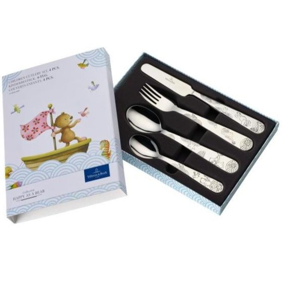 Villeroy and Boch Happy as a Bear 4 Piece Childrens Cutlery Set
