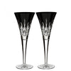 Waterford Crystal Lismore Black Toasting Flute Pair