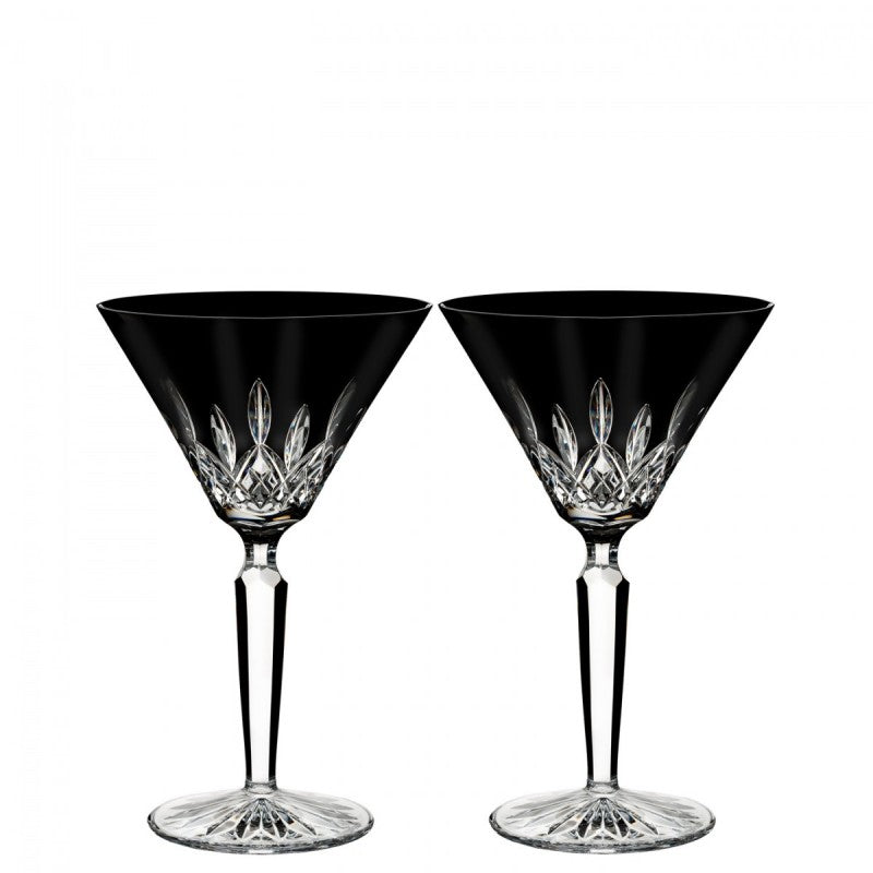 Waterford Crystal Lismore Black Martini Pair