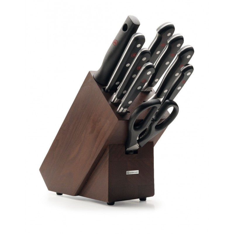 Wusthof Classic 10 piece Knife Block Set - Ash, choco.